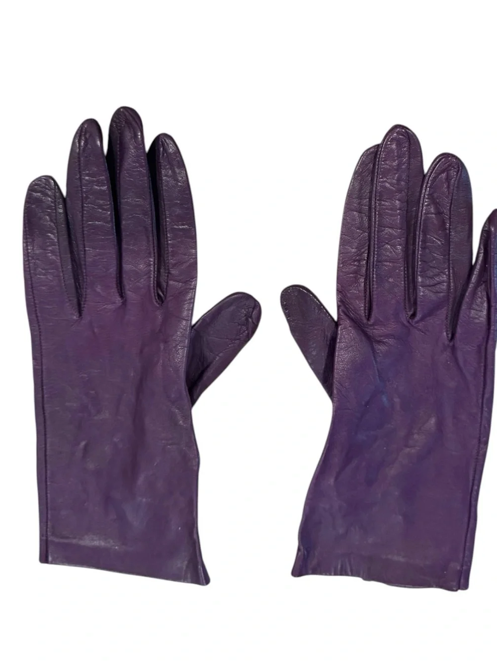 Women's Purple Leather Gloves